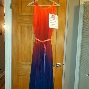 NWT Chicwish orange to purple ombre sleeveless maxi dress, size M/L